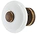 Gedotec Bouton de Porte Meuble - Poignée en Laiton Brun et Porcelaine Blanche - Bouton de Meuble, Armoire, Placard et Tiroir - Design Vintage - avec Vis M4 x 25 mm - Diamètre 30 mm - 1 Pièce