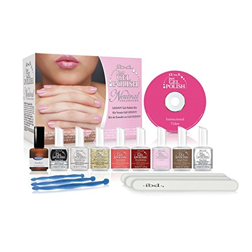IBD Nagelpflege-Set mit Gel-Nagellack, trocknet unter UV- / LED-Lampe, neutrale Farben