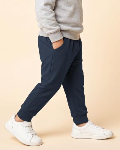 Image of GFQLONG Toddler Boys 2 Pack Cotton Active Jogger Sweatpants,Kids Casual Athletic Solid Pocket Pull On Pants