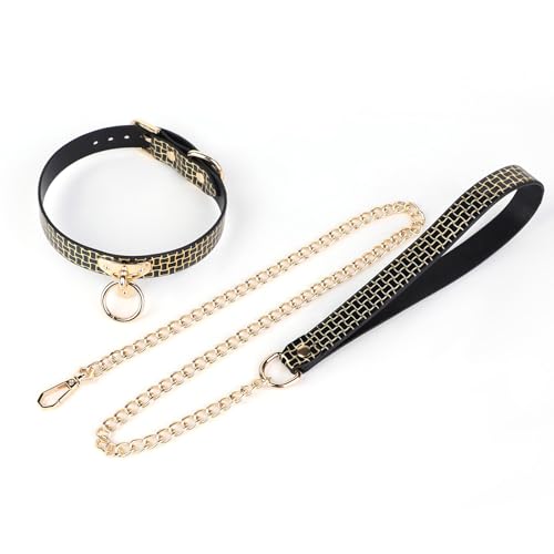 Kutocesy Choker Verstellbares Leder Halsband Mit Leine Halskette Sexspielzeug Für Paare Bondage Erotik Halsfessel Mit O Ring (Pink)