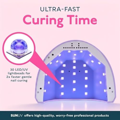Image of SUNUV UV LED Nail Lamp for Gel Polish, Professional UV Light Nail Dryer with 3 Timer Settings and Auto Sensor, Manicure Acrylic Art Gel Curing Tools Home DIY Salon, Gift for Women, SUNone Purple