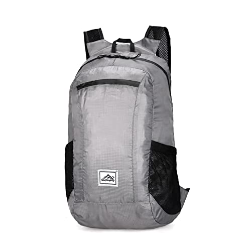 Mochila plegable impermeable ligera para senderismo y camping gris miniatura 1