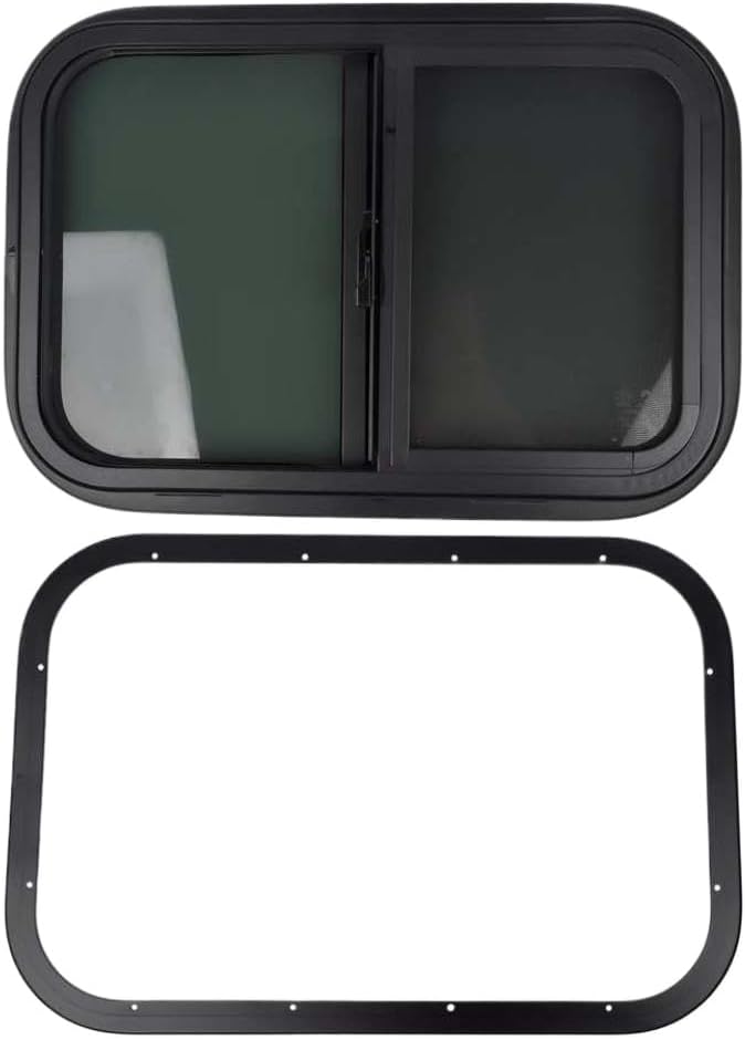RV Window Replacement 21 Inch Width By 14 Inch Height Teardrop Style Horizontal Sliding Compatible With RV Camper Caravan Motorhome