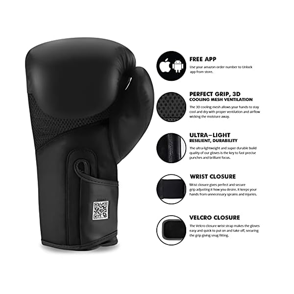 2021-Best-Boxing-Kick-Boxing-Gloves-for-Men-and-Women-Training-Sparring-Gloves-for-Pro-Fighters-Complimentary-Hand-Wraps-and-Mesh-Bag Best Boxing & Kick Boxing Gloves for Men and Women, Training & Sparring Gloves for Pro Fighters, Complimentary Hand Wraps and Mesh Bag (12, Black on Black)