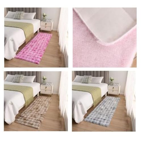Tapis de canapé en fourrure synthétique et descente de lit douce blanche - 4