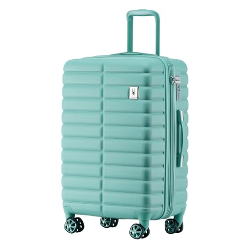 Spyder Puffer Style 25 Inch Expandable Hardside Upright Suitcase with 360° Spinner Wheels, TSA Approved Lock, Seafoam Green