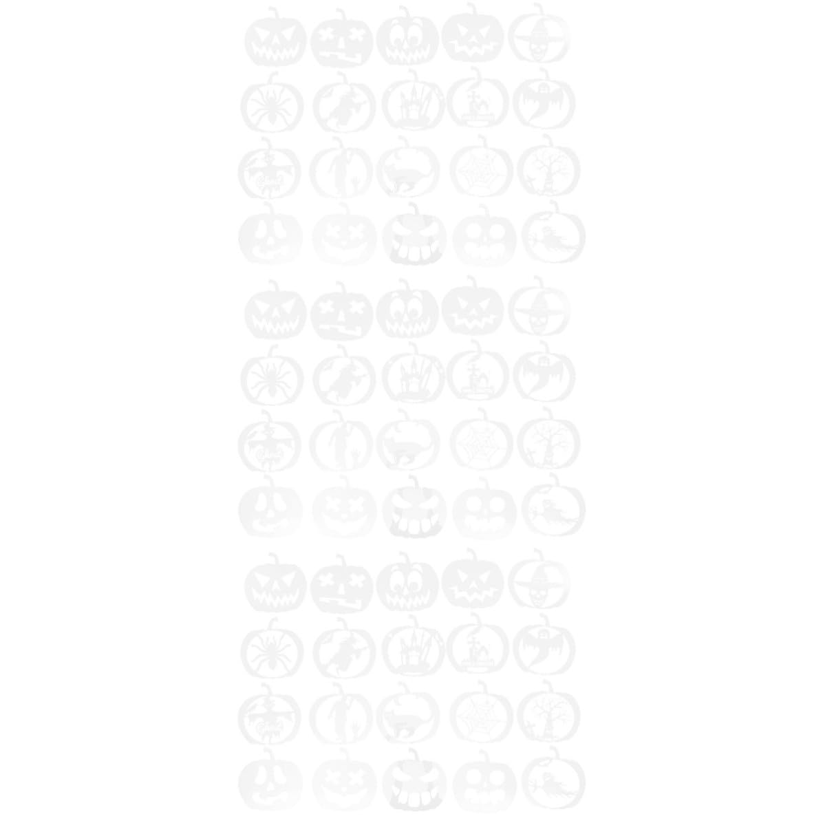 OSALADI 60 Pezzi Stencil per Pittura a Zucca di Halloween in Pet Bianco Leggero, Modello Versatile per Decorazioni Domestiche e Insegne in Legno Riutilizzabile