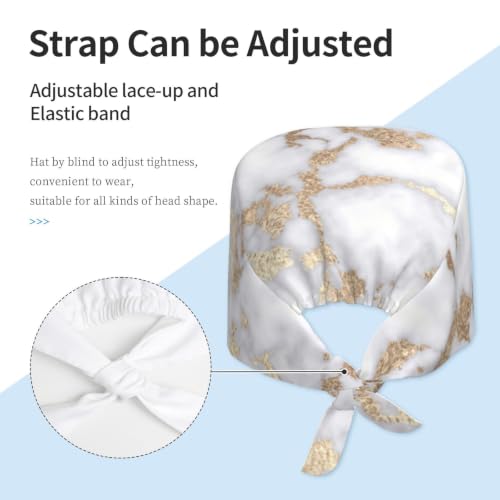 Image of Cute Pug Dog Print Working Cap Scrub Cap with Sweatband,Adjustable Fashion Bandage Tie Back Hat Headwear for Women Men