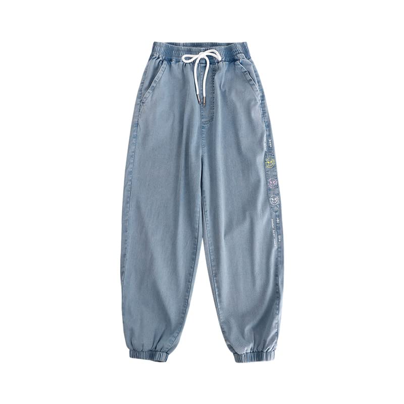 Big Kids Girls Spring Autumn Summer Elastic Waist Baggy Pants Jean Denim Pants Casual Cool Sport Street Denim Pants2