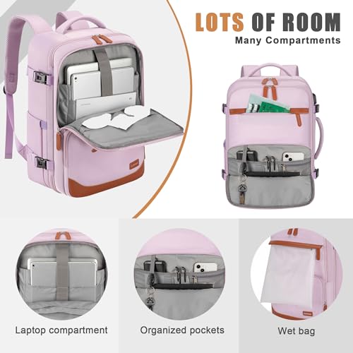 Image of 40L Travel Backpack, Flight Approved Carry On Laptop Backpack | Water-resistant, Personal Item Travel Bag, Fits 15.6 /17.3 inch Laptop, Hiking, Camping, Business, Commute, Men & Women
