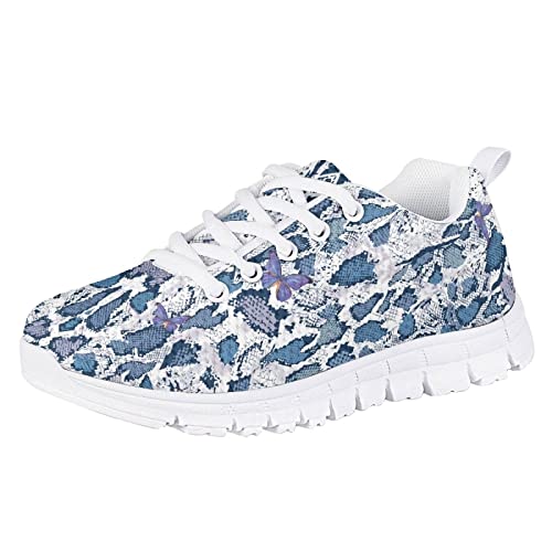 Stylish Print Soft Running Tennis Shoes for Kids Girls Lightweight Lace Up Nonslip Mesh Athletic Shoes - Main Image
