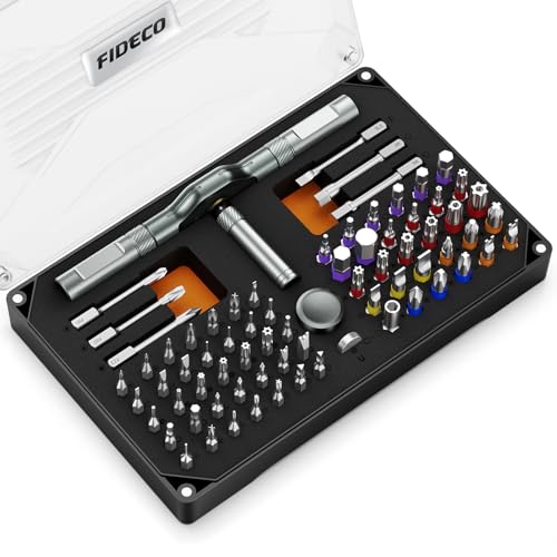 Juego de destornilladores magnéticos con trinquete 74 en 1, juego de puntas de destornillador multi bit de acero S2 con maletín de almacenamiento, juego de destornilladores para computadoras, gafas