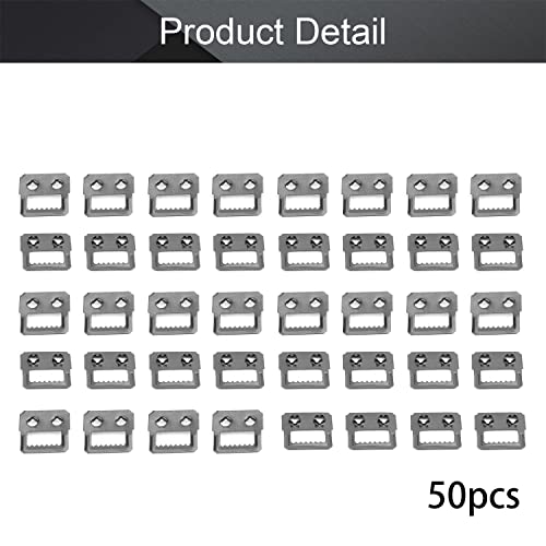 Image of MroMax 50PCS Sawtooth Picture Hangers Iron Picture Hangers 1.06 inch x 0.71 inch Double Hole Picture Frames Hangers for Hanging Clock Paintings Artwork Picture Frame Hook Photos Black