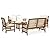 loibinfen 5 Piece Patio Lounge Set with Cushions Solid Acacia Wood, Outdoor Patio Furniture Set with 2 Garden Chair, 2 Garden Bench, 1 Coffee Table for Backyard, Garden, Patio, Poolside -1751 -AA