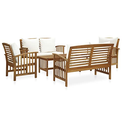 KCCKOM Garden Furniture Set 5 Piece Patio Lounge Set with Cushions Solid Acacia Wood
