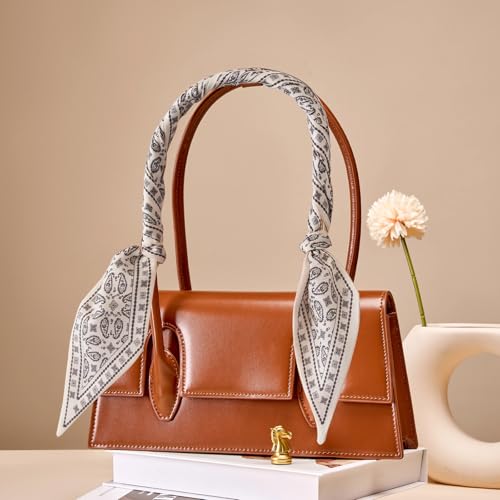 4 PCS Silk Scarf for Women, Retro Fashion Bag Scarf for Handbags, Multi Function Ladies Scarves, Bohemian Style, Suitable for Wallets, Handbag Handles4