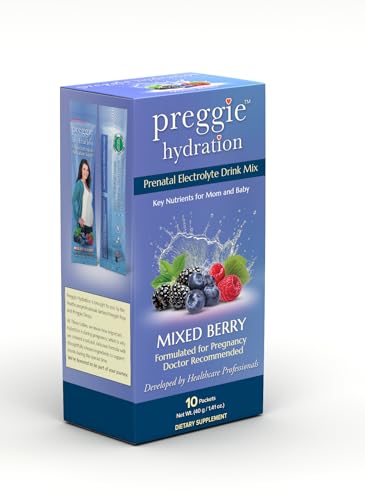 Image of Three Lollies Preggie Hydration Packets - Natural Hydration & Digestive Health Support for Women During Pregnancy - Eases Nausea & Replaces Nutrients - Essentials for Morning Sickness - 10 Packets