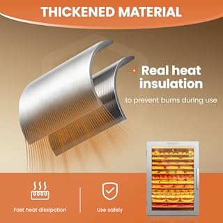 Food-Dehydrator Machine 12 Stainless Steel Trays, 10.9ft² Meat Dehydrator for Jerky, 800W Dryer for Herbs, 190ºF Temperature Control,24H Timer,Powerful Drying Capacity for Fruits,Yogurt