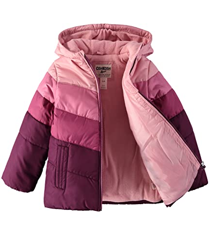 OSHKOSH B'GOSH Girls' Perfect Colorblocked Heavyweight Jacket Coat (4T, Shades of Pink)2