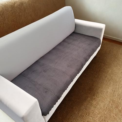 Image of Homerz Premium Velvet Sofa Cover Panel | Soft & Velvety Fabric | Rich Vibrant Colours | Sofa Protector for Living Room (Brown, 1 Seater, Only Seat Cover)