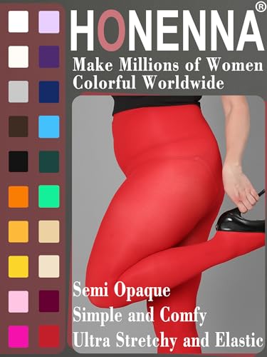 Image of HONENNA Queen Plus Size Tights Semi Opaque Control Top High Waist Stockings Nylons Pantyhose for Women 1X 2X 3X 4X 5X 6X