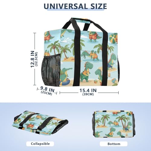 Beach Dinosaurs Large Beach Bag Waterproof Beach Tote Bags for Women Travel Gym Pool3