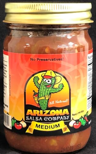 Medium Heat Salsa by Arizona Spice Co., All Natural, No Preservatives, 12 oz Glass Jar