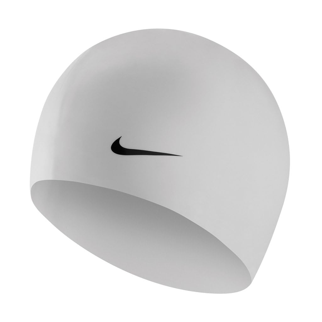 Nike Unisex Blanc Silicone Bathing Cap Swim Solid