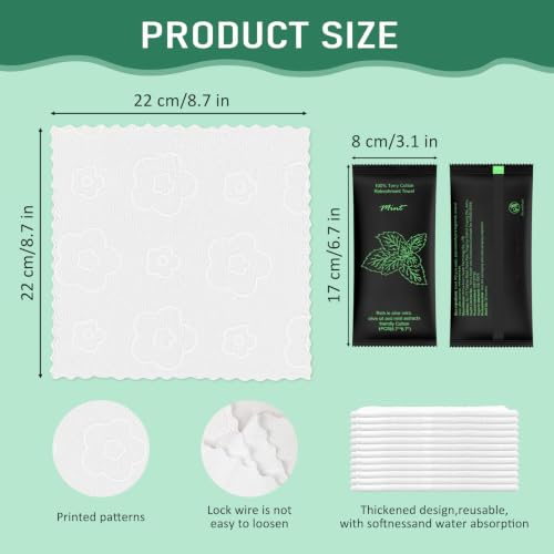 Image of twoworld 140 Moist Cotton Towel Bulk Moist Towelettes Individually Wrapped | White Towel Services,Refreshment Pre Moistened Towels Lavender Lemon Mint Unscented Peach Rose Coconut for Sport 8.7 inch x 8.7 inch