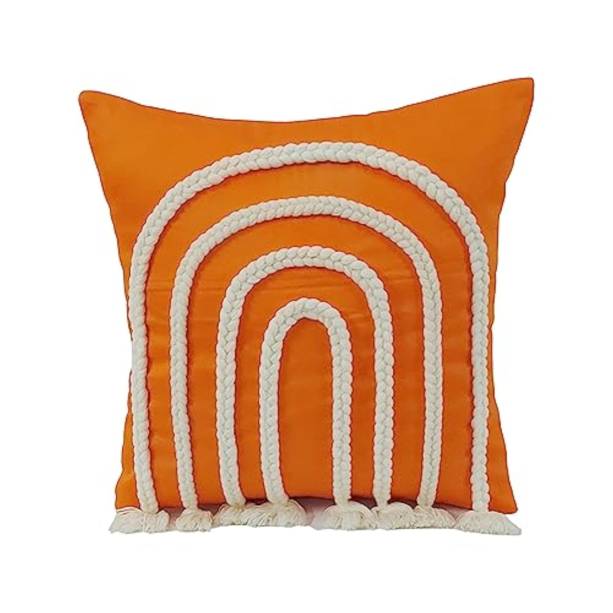 Burnt Orange Handmade Boho Cotton Pillowcase