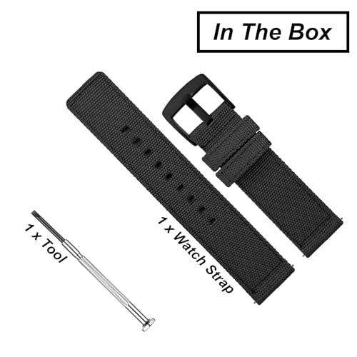 Image of DBLACK ''ENMA'' Nylon Quick Release Watch Strap, Boxy Design, Matte Finish, Nylon Watch Band / / For 20mm, 22mm, or 24mm Watch Belt (Choose Your Size & Color)