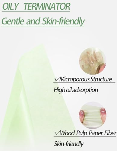 oil blotting paper - 300 sheets wmirror puff amp refills absorbs excess face oil controls shine gentle for makeup use