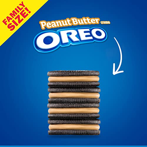 Image of OREO Peanut Butter Creme Chocolate Sandwich Cookies, Family Size, 17 oz (Pack of 3)
