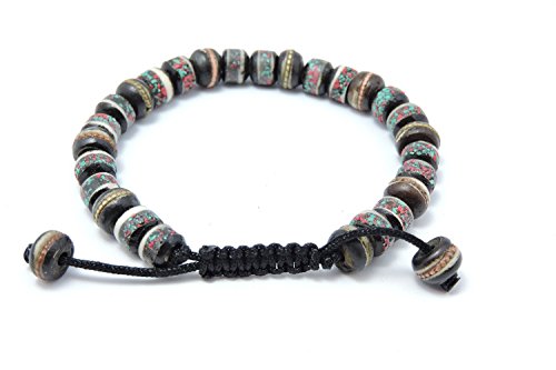 Image of Handmade Tibetan Medicine Wrist Mala Bracelet - Buddhist Meditation Prayer Beads Healing Mala