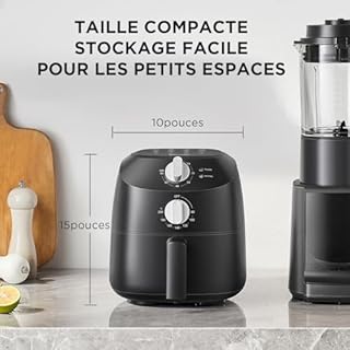 Midea Friteuse à Air Chaud 2L Compacte – 12 Programmes Air Fryer, 80-200°C, Panier Antiadhésif (Lavable), 1150W, Sans BPA – Idéal Petites Cuisines (Noir)