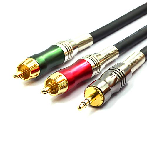 SiYear 6.6FT -3.5mm Male to Dual RCA Male Stereo Audio Adapter Y Splitter Cable, AUX Auxiliary Headphone Jack Converter - 2 RCA to 3.5mm (1/8 Inch) Y Cord(2M)