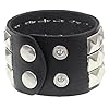 sodeber Schwarzes Lederarmband, Punk, quadratische Nieten, quadratische Nieten, Lederstruktur für einen passenden trendigen Look #5