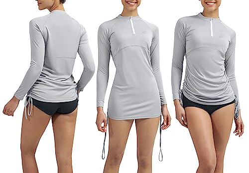 Ewedoos Rash Guard For Women Upf 50+ Sun Protection Clothing Swim Shirts For Woman Spf Shirts Long Sleeve Uv Sun Shirts Grey thumb #1