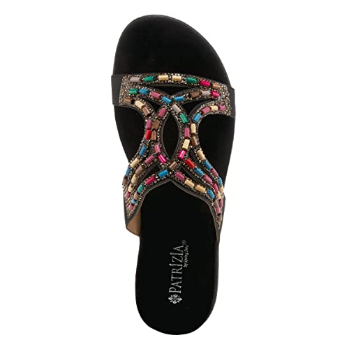 PATRIZIA Twirling Women's Slip-On Sandals – Crystal & Bead Embellished Slides with Microsuede Footbed, TPR Outsole, and 1¼” Low Heel3