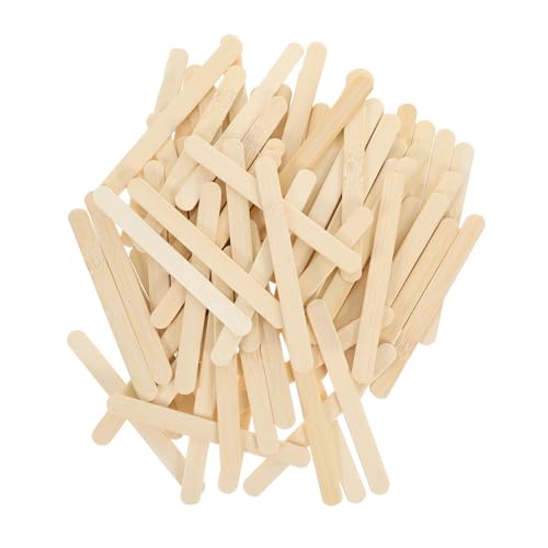 Garneck 100PCS Flat Wooden Skewers for Candy Apples Caramel and Ice Cream Treats Durable Craft Sticks for Appetizers DIY Projects and Comfortable Handling