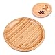 Holztablett, Dekotablett, Bambustablett, Holz Serviertablett, Rund Serviertablett, Serviertabletts für Tischdekoration, Esstablett für Frühstück, Kaffee, Brot, Tee, Kuchen, Schmuck und Kosmetika