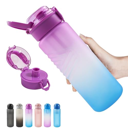 Kerilyn 32oz Water Bottle, Leakproof Sports Water Bottle, BPA Free Plastic Water Bottle No Straw, Reusable Water Bottle with Handle, Fruit Infuser for Gym Fitness, Camping, Outdoor, Mix 1