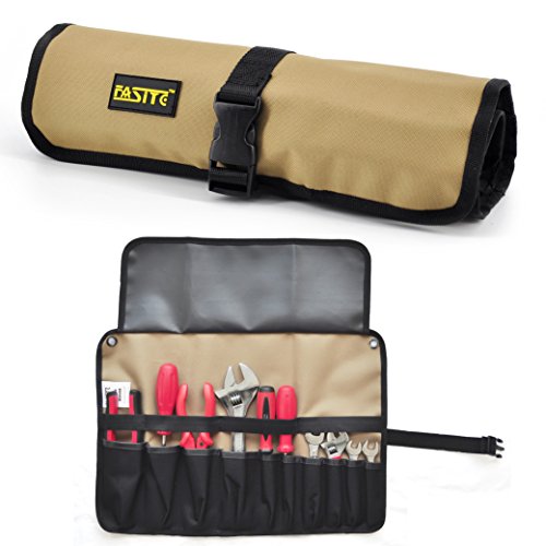 FASITE Roll Tool Pouch Rolling Tool Hanging Bag Multi Pockets Organizer PTN055, Dark Yellow