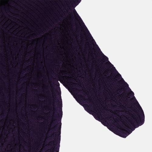 Image of miniklub Baby Collar Full Sleeve Knitted Cotton Sweater (Purple Color)