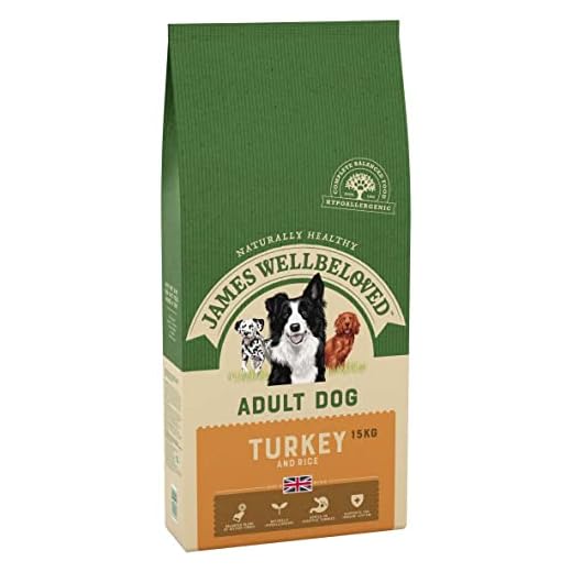 James Wellbeloved perros adultos, Pavo y Arroz - 15Kg