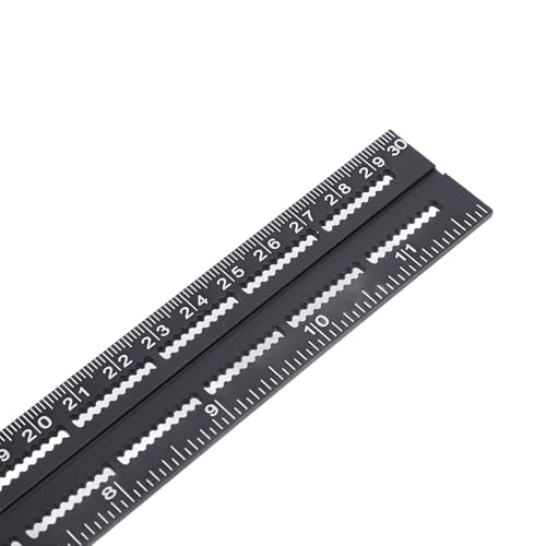 Regla combinada para ángulos aluminio 300mm negra miniatura 6