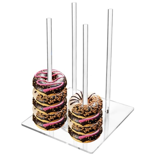 Torre de exhibición de bagel, soporte transparente para , soporte ligero para repostería, soporte acrílico para mostrador, estructura de presentación de para mesa de comida de eventos