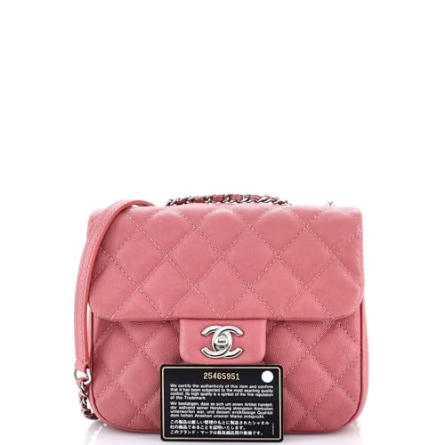Pre-Loved Urban Companion Flap Bag Quilted Caviar Small, Pink2