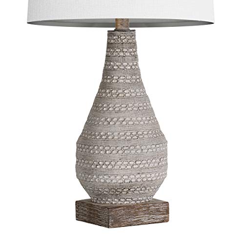 BOBOMOMO Retro 24.8'' Table Lamp Set of 2 for Bedroom Living Room Traditional Nightstand Lamps with White Fabric Shade