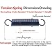 LLLKSX 1pc Heavy Duty Steel Extension Spring - 6mm Wire Diameter Stretch Spring with Hooks for Industrial & DIY Projects(6x40x400mm)